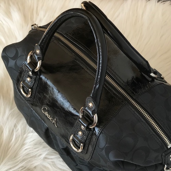 Coach Signature Ashley Black Satchel - Picture 10 of 14